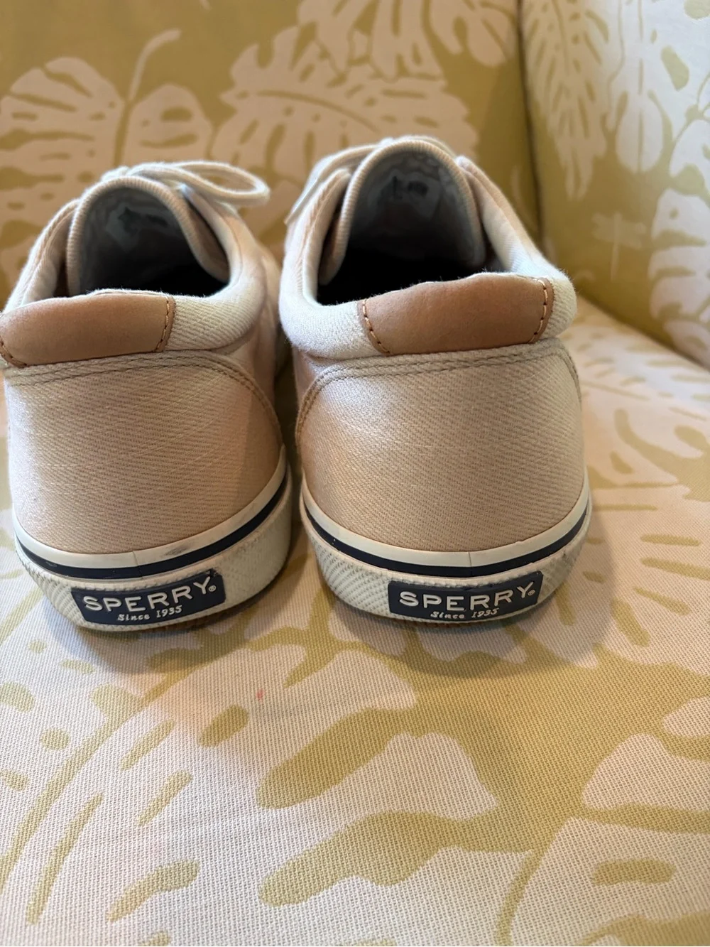 Sperry Men's Canvas Top Siders Lace-Up Sneakers in Light Beige